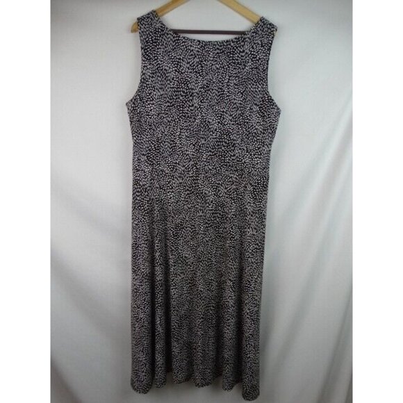 Perceptions Women's Dress Plus Size 20W Brown & White Sleeveless Midi Dress - Picture 7 of 8